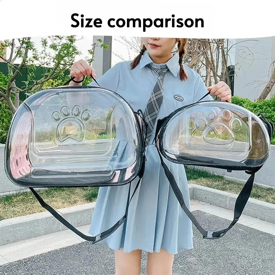 CarryPaw Transparent Breathable Pet Shoulder Bag for Cats and Dogs