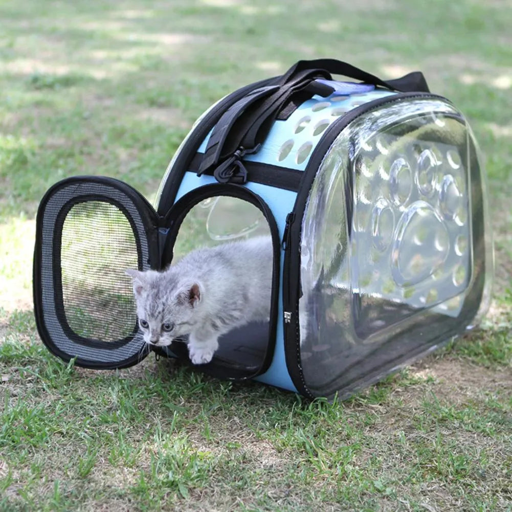 CarryPaw Transparent Breathable Pet Shoulder Bag for Cats and Dogs