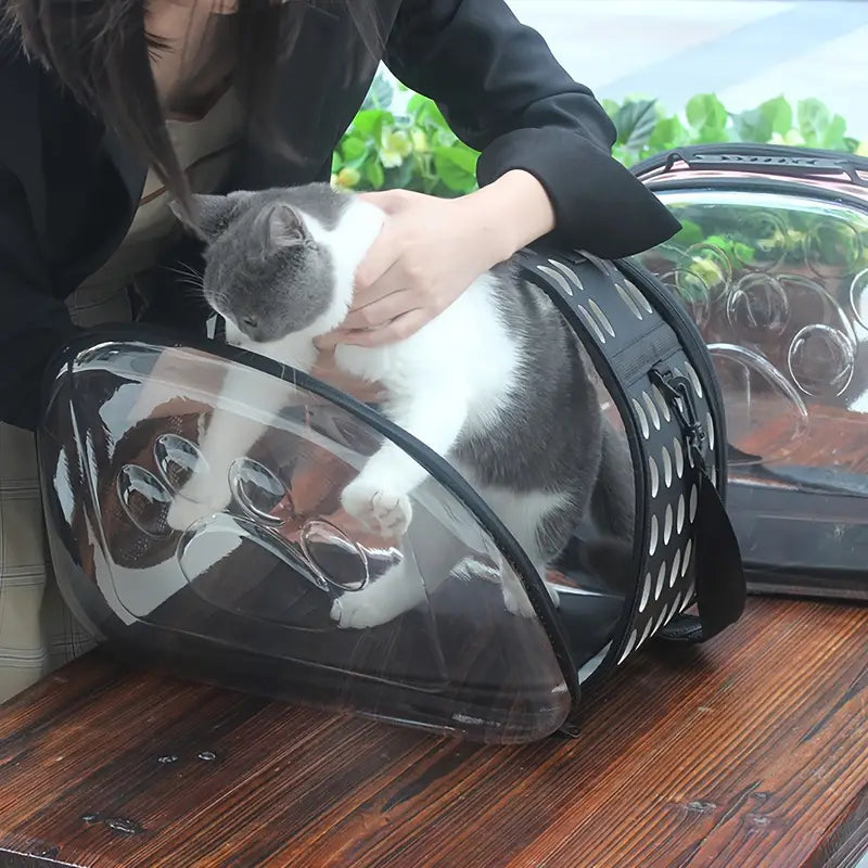 CarryPaw Transparent Breathable Pet Shoulder Bag for Cats and Dogs