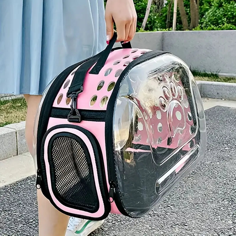 CarryPaw Transparent Breathable Pet Shoulder Bag for Cats and Dogs