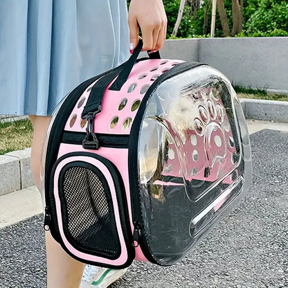 CarryPaw Transparent Breathable Pet Shoulder Bag for Cats and Dogs