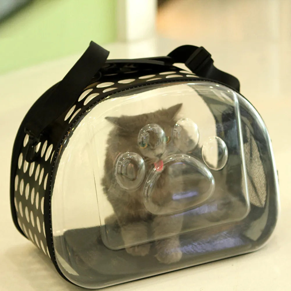 CarryPaw Transparent Breathable Pet Shoulder Bag for Cats and Dogs
