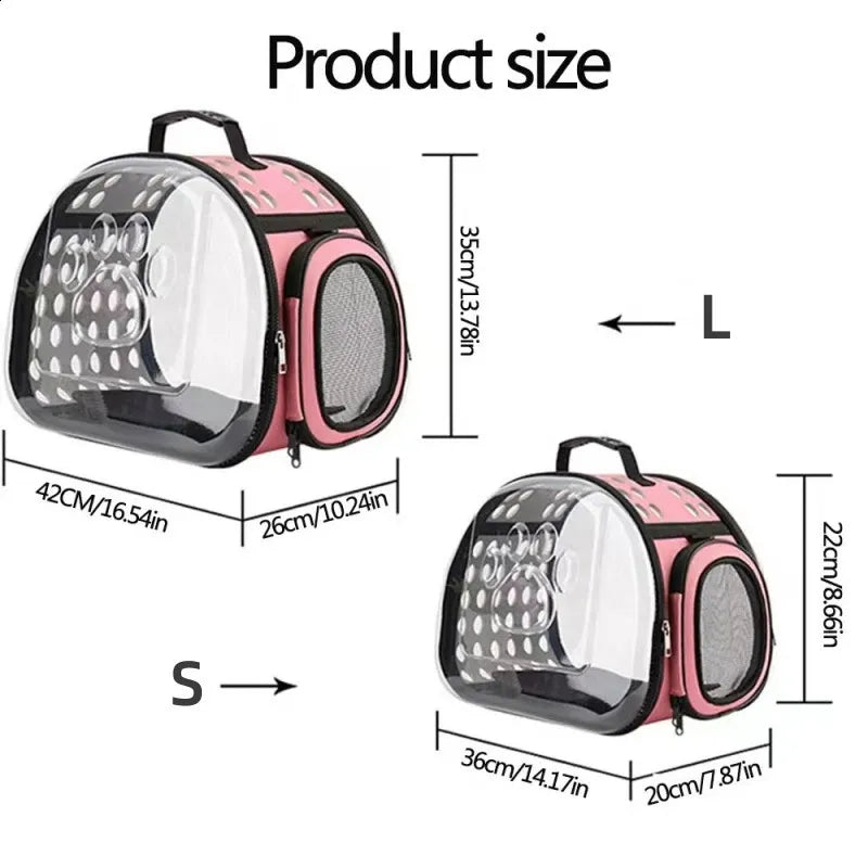 CarryPaw Transparent Breathable Pet Shoulder Bag for Cats and Dogs