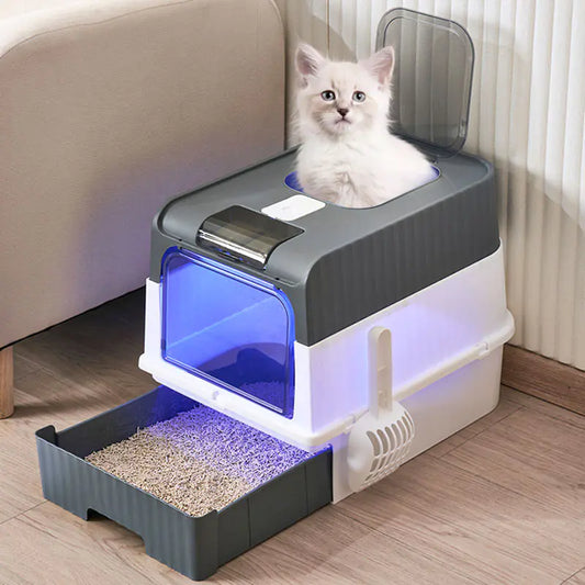 SteriSafe Large Enclosed Cat Litter Box
